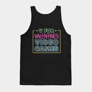 V Is for Victory: Neon Video Game Fun! Tank Top